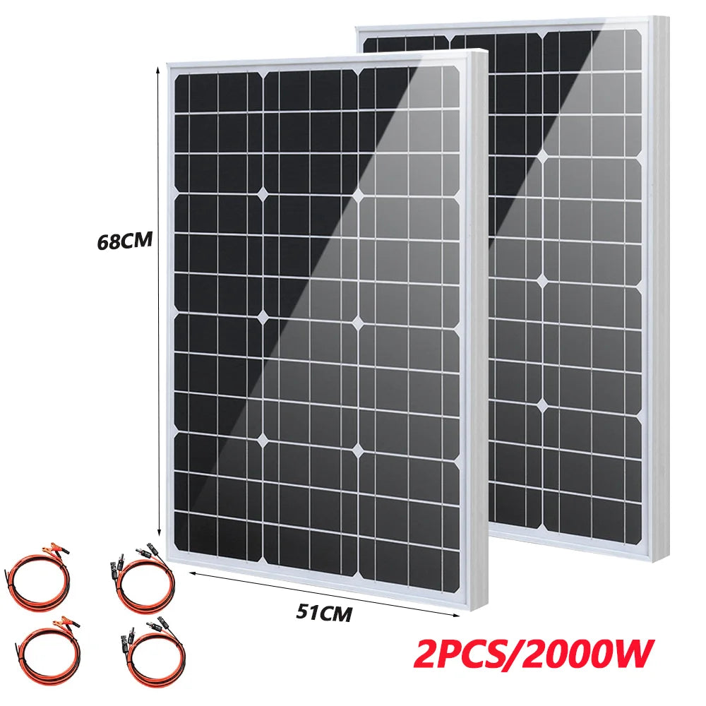 6000W 3kW Solar Panel 18V High Efficiency Flexible Portable Power Bank Outdoor Home RV Camping Battery Charging CE FCC