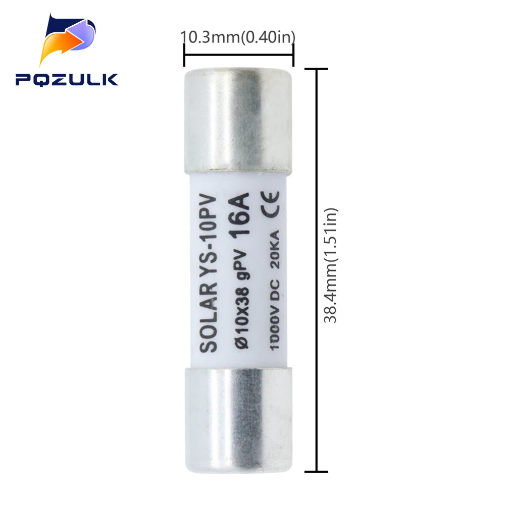 Solar DC Fuses 1000V PV Photovoltaic 6A 10A 15A 20A 25A 30A 10*38MM High Voltage for Solar System Short Circuit Protection gpV PRIME RJ SOLAR PH
