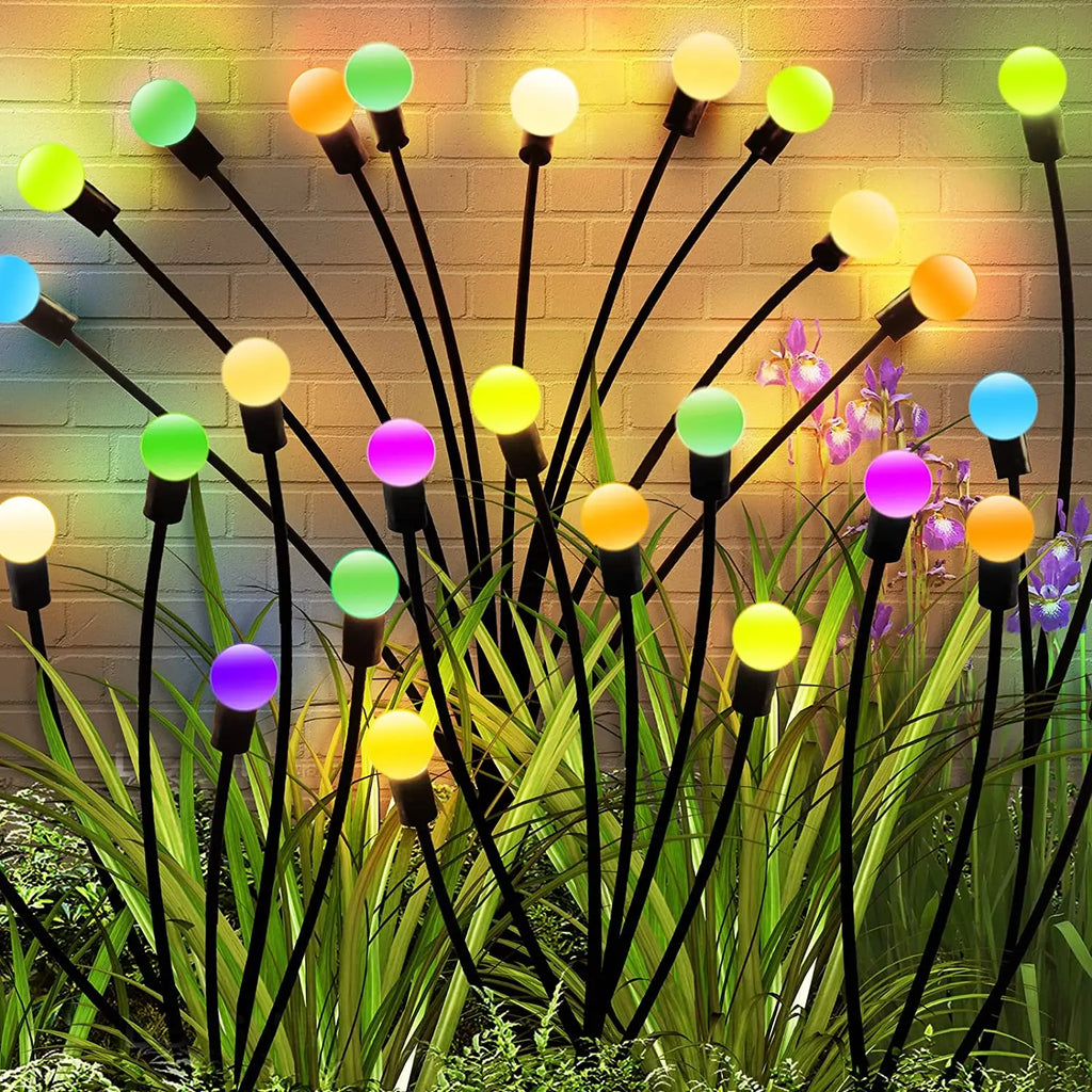 10-Pack Solar Garden Lights 100 LED Firefly Waterproof Solar Powered High Flexibility Swaying Landscape Lawn Light CQC EMC GS RoHS