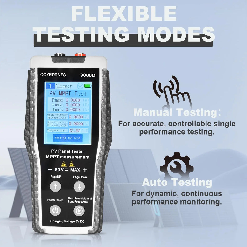 PV Panel Tester MPPT Solar Panel Tester with 2.8-inch TFT Screen,Measures Pmax/Vmax/Imax/Open-Circuit Voltage/Short-Circuit PRIME RJ SOLAR PH