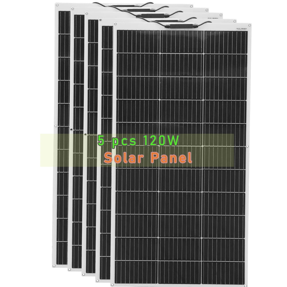WUZECK 120W 240W 1200W 12V Flexible Solar Panel Cell 1-10 Pcs RV Caravan Boat Roof Battery Charging CE FCC RoHS WEEE