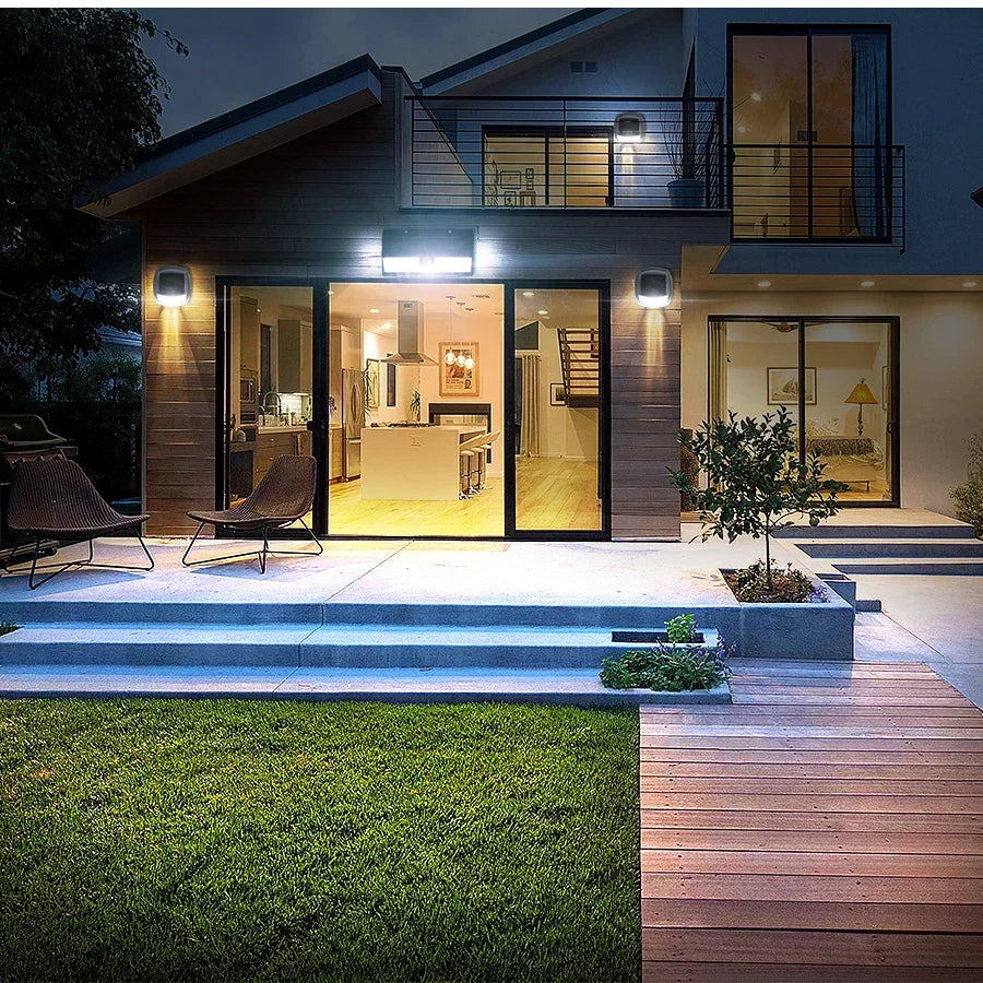 Solar Led Light Outdoor Garden Yard Decoration 190led Lights With 4 Working Mode IP65 Waterproof Solar Motion Sensor Wall Lamps