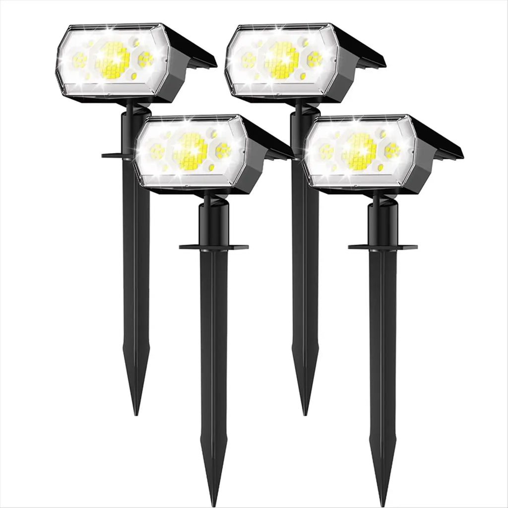 Solar Spot Lights Waterproof 2-in-1 Solar Powered Landscape Spotlights Outdoor Yard Garden Tree Lawn Pathway