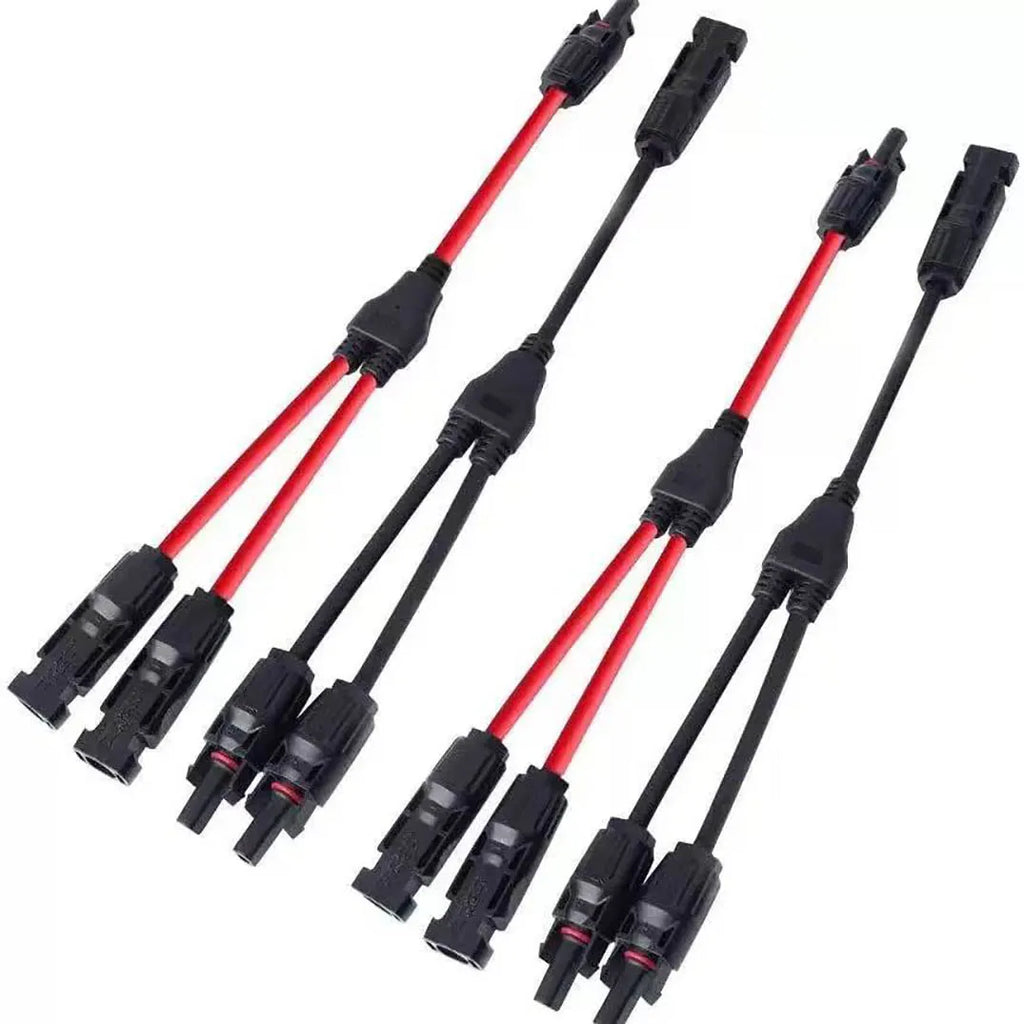 2 in 1 PV Y Branch Solar Parallel Connector 4mm2 1000V Solar Cable Photovoltaic System Male To Female Plug Connector red black PRIME RJ SOLAR PH