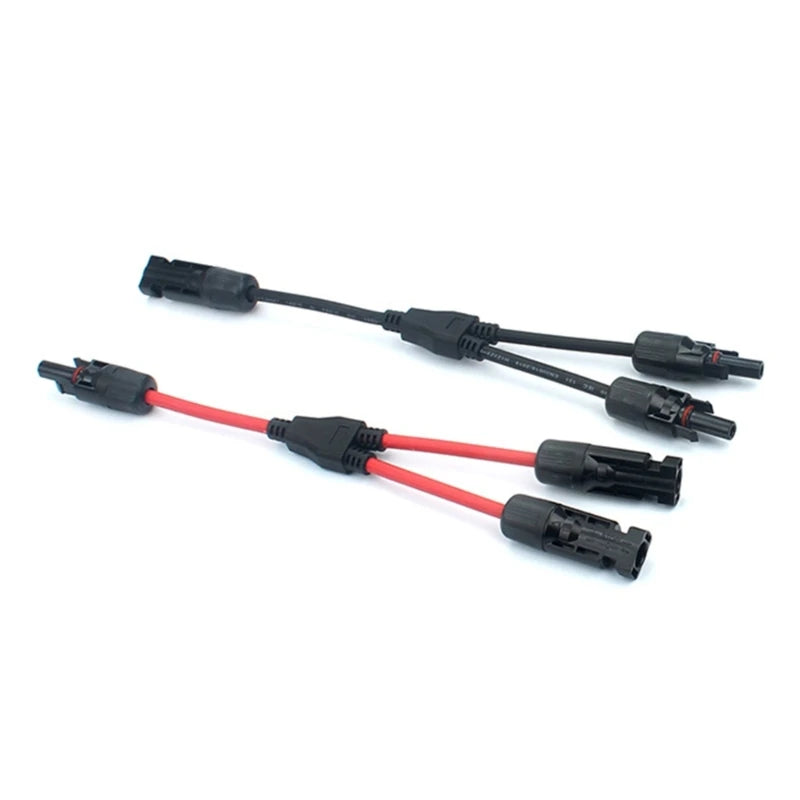 1-Pair 2-to-1 Y Branch Parallel Connection Solar PV Connector 1000V 30A Male Female Cable for Solar Photovoltaic