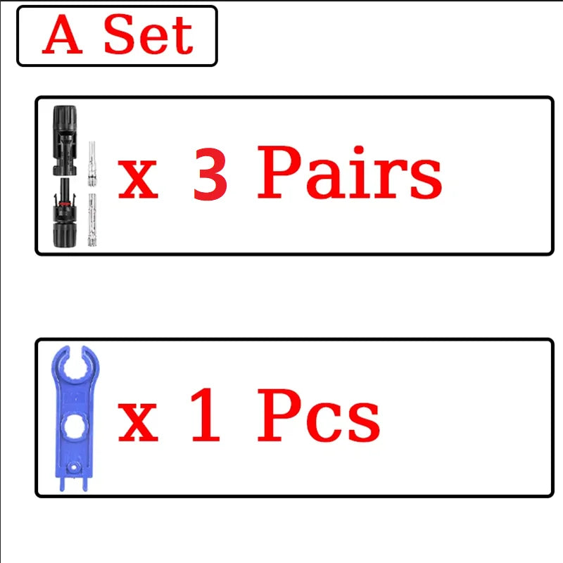 1/6/10pcs Solar PV Connector Kit - 1000V 30A Photovoltaic Panel Plug with Wrench for 2.5/4/6mm² MC4 Cable B2