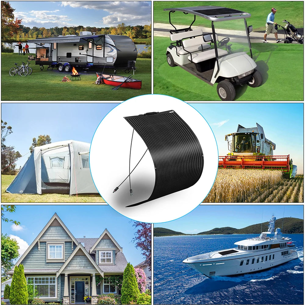 WUZECK 120W 240W 1200W 12V Flexible Solar Panel Cell 1-10 Pcs RV Caravan Boat Roof Battery Charging CE FCC RoHS WEEE