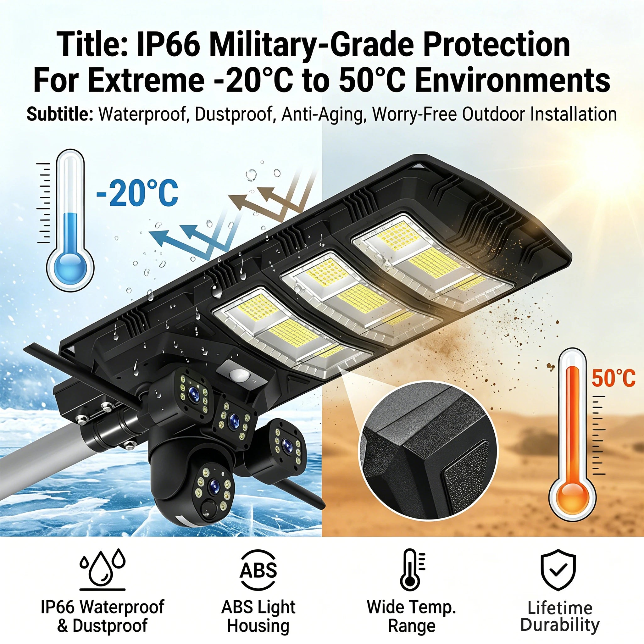 High Power 450W Solar CCTV Street Light Waterproof LED Outdoor Wireless Camera with Motion Sensor and Remote Control PRIME RJ SOLAR PH