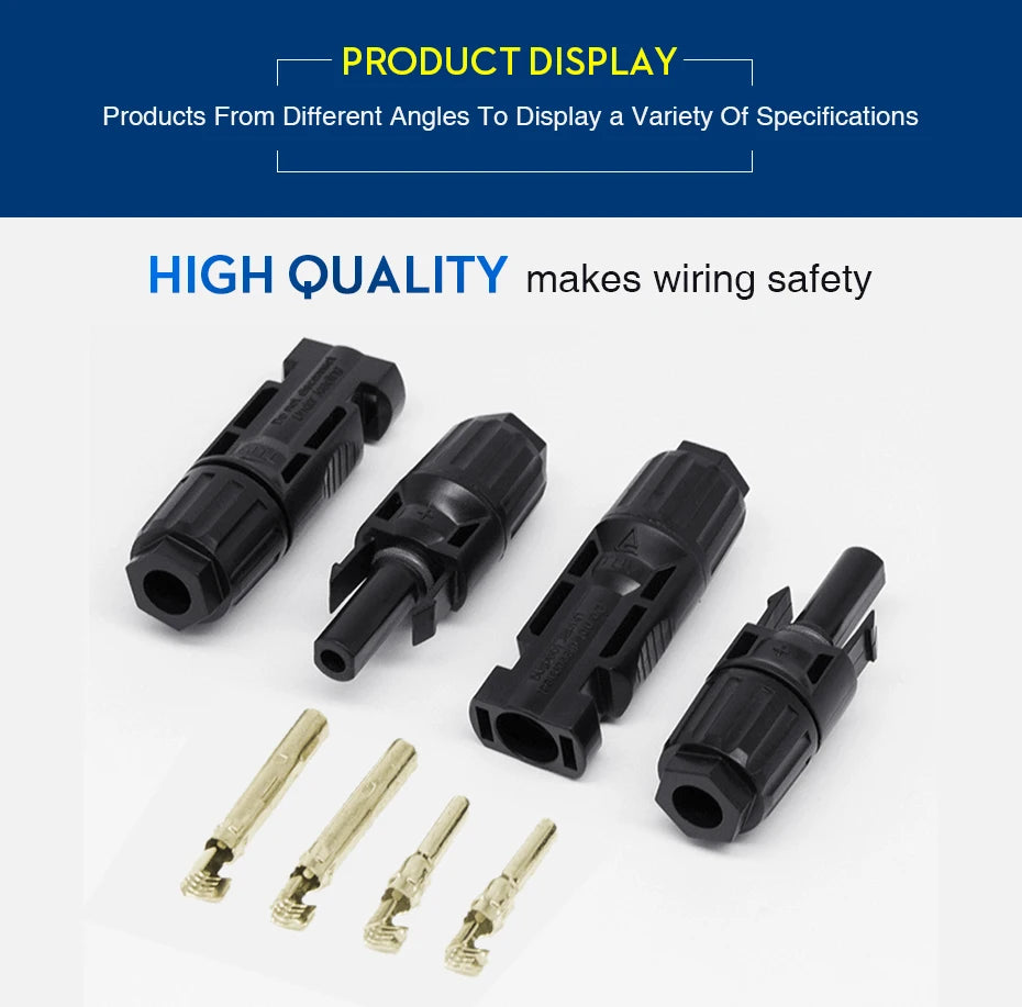 30 Pairs Solar Connector 1000V Solar Plug 30A for PV Cable Connection UV Resistant IP67 Male Female Connector PRIME RJ SOLAR PH