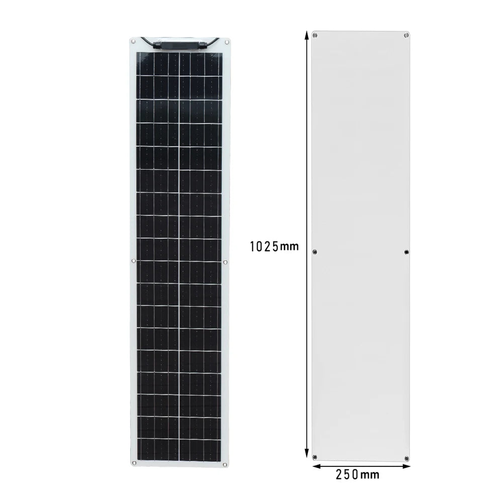 WUZECK Flexible Solar Panel kit 50 Watt  PV Module 100 Watt 12V 24V Solar cable Cell home outdoor Car Boat Battery camping trip PRIME RJ SOLAR PH