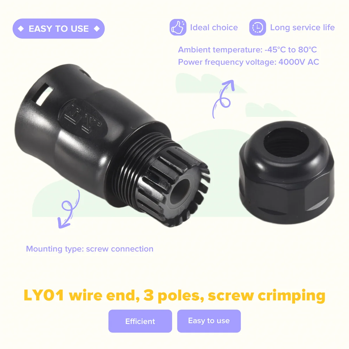 【in stock】 Solar PV Connector Plug Waterproof IP68 4000V 40A for Solar PV System Panel Parallel Protection Kit LY01-Female PRIME RJ SOLAR PH