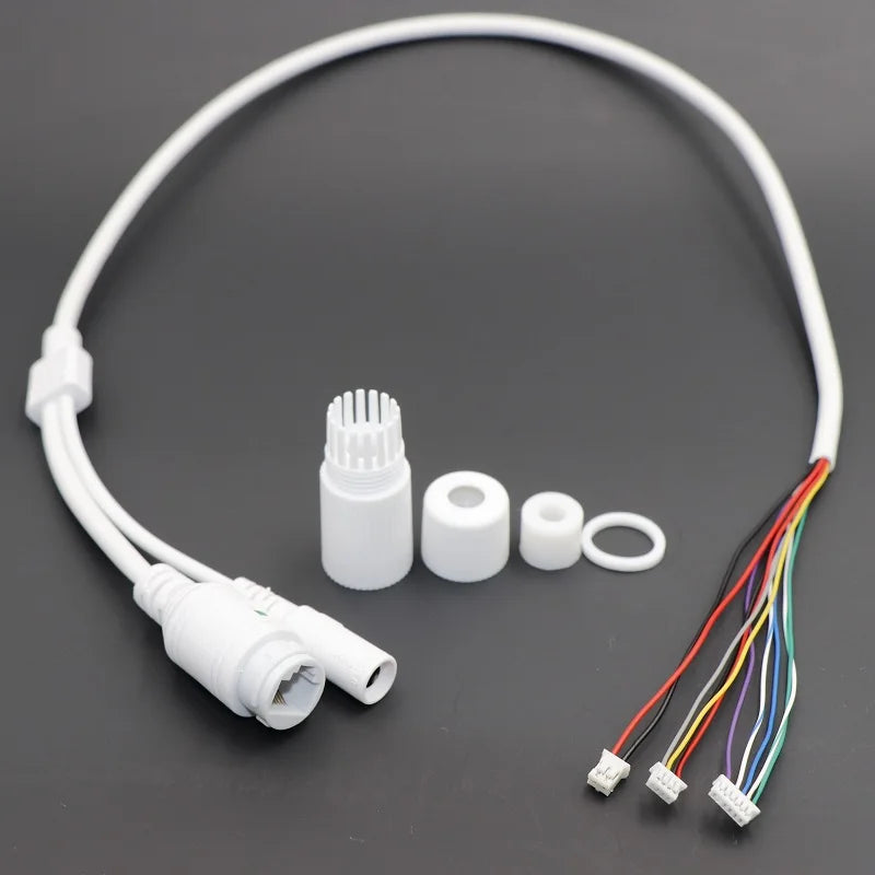 PoE-3.5 CCTV POE IP Network Camera PCB Module Video Power Cable 65cm RJ45 Female Connectors Waterproof Terminals
