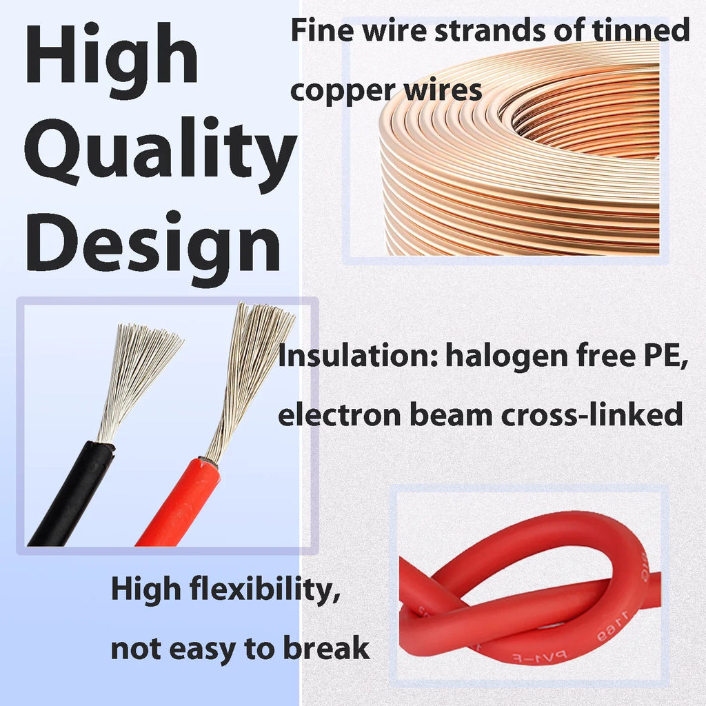Solar PV Cable Wire 6AWG 8AWG 10AWG 12AWG 4mm2 6mm2 10mm2 16mm2 Tinned Copper Solar Panel Power Cable 30m 50m 100m Solar Wire PRIME RJ SOLAR PH