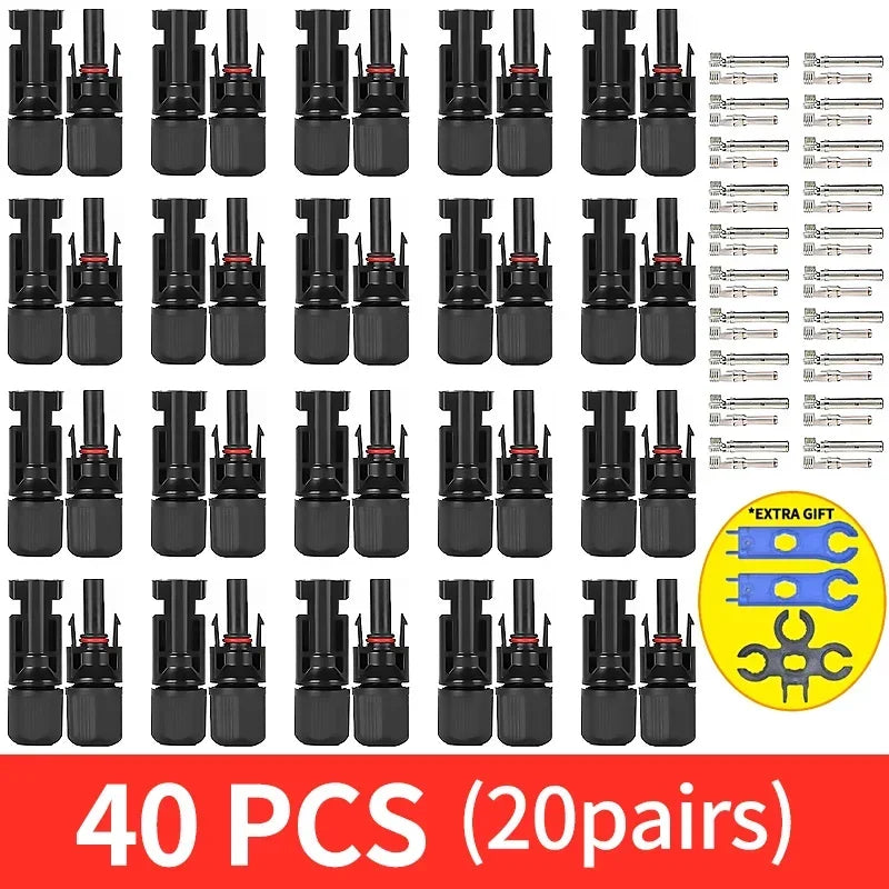 600/400/200/100/10Pcs Solar Panels Connectors Kit, PV Plug 1000V DC 30A, for Photovoltaic MC Cable 2.5/4/6mm² PRIME RJ SOLAR PH