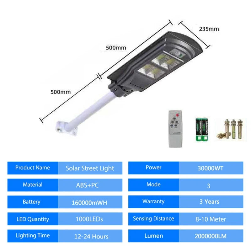 GOBORTONE YX123TB Solar Street Light 5000000LM IP67 Waterproof LED Garden Plaza Yard CCC CQC EMC FCC GS LVD SAA UL VDE RoHS 3-Year Warranty