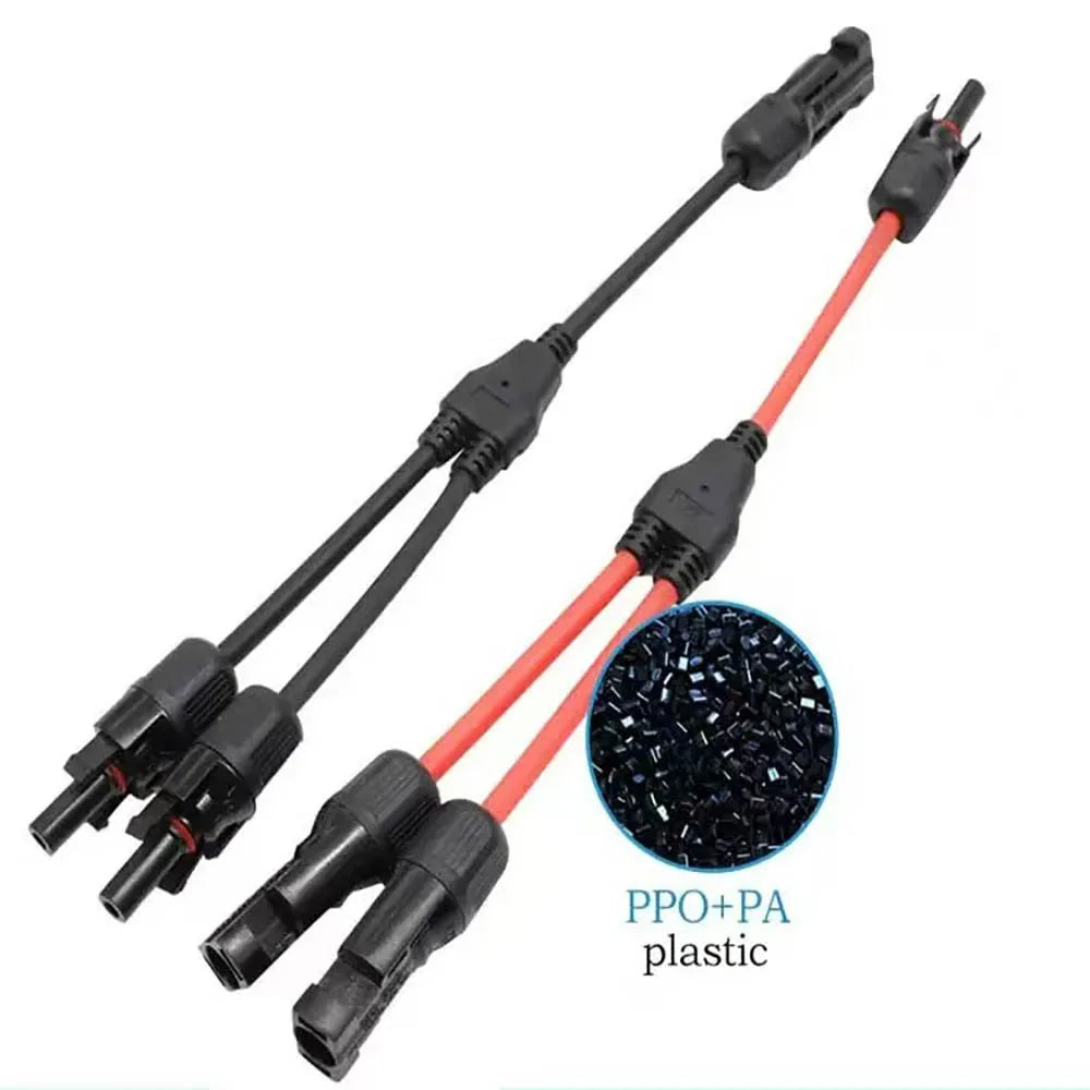 2 in 1 PV Y Branch Solar Parallel Connector 4mm2 1000V Solar Cable Photovoltaic System Male To Female Plug Connector red black PRIME RJ SOLAR PH