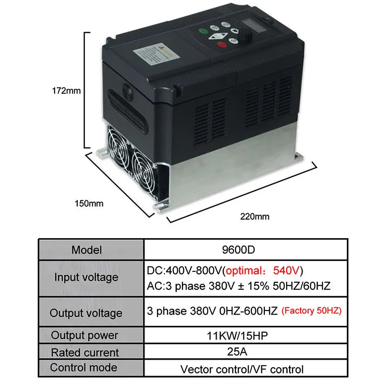 PV solar inverter DC to AC three-phase converter 380v 0.75/1.5/2.2/4/5.5/7.5/11kw with MPPT Control solar pump VFD PRIME RJ SOLAR PH