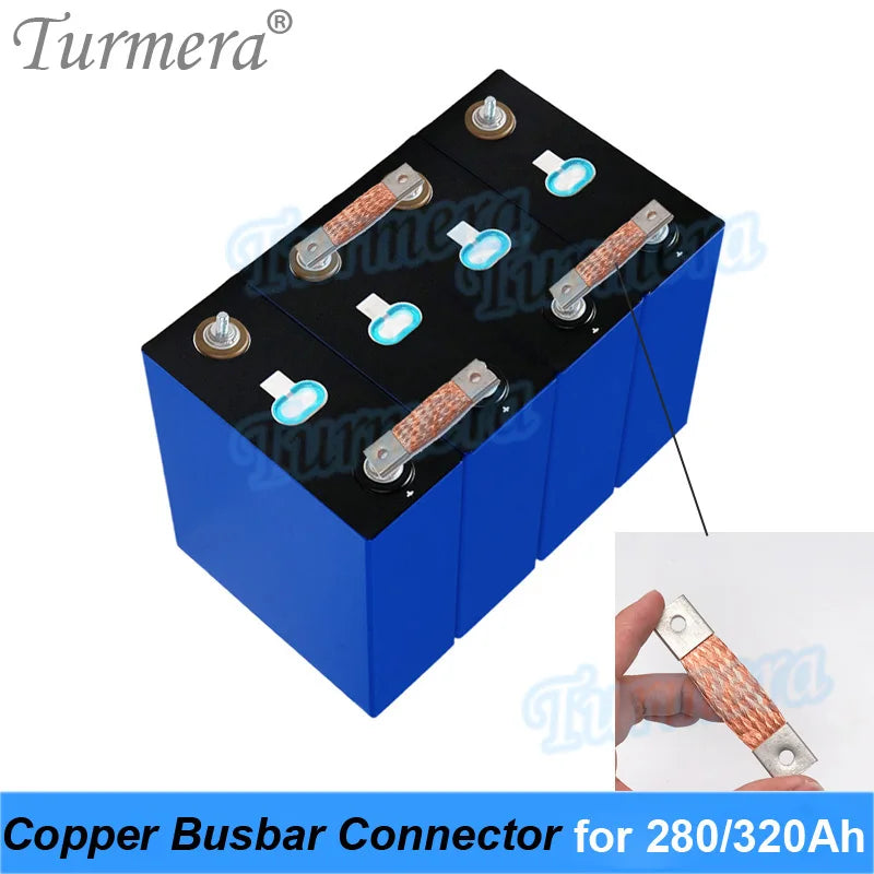 Busbar Lifepo4 Battery Flexible Copper Connecter 2mm Hole to Hole 53 57mm 74mm 400A Use in 12V 280Ah 310Ah 320Ah Lifepo4 Battery