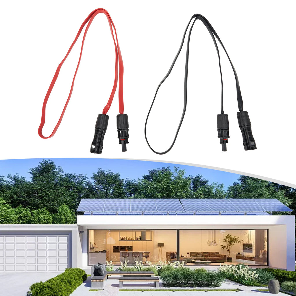 Flexible Flat Solar Cable 100cm PV Connector Compatible Copper Wire Core for Casement Window Installation