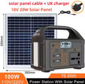 SMARTOOOLSDC 100W 24000mAh Portable Power Station 76.8Wh LiFePO4 Battery 110V 220V Output LED Solar Generator Energy Storage