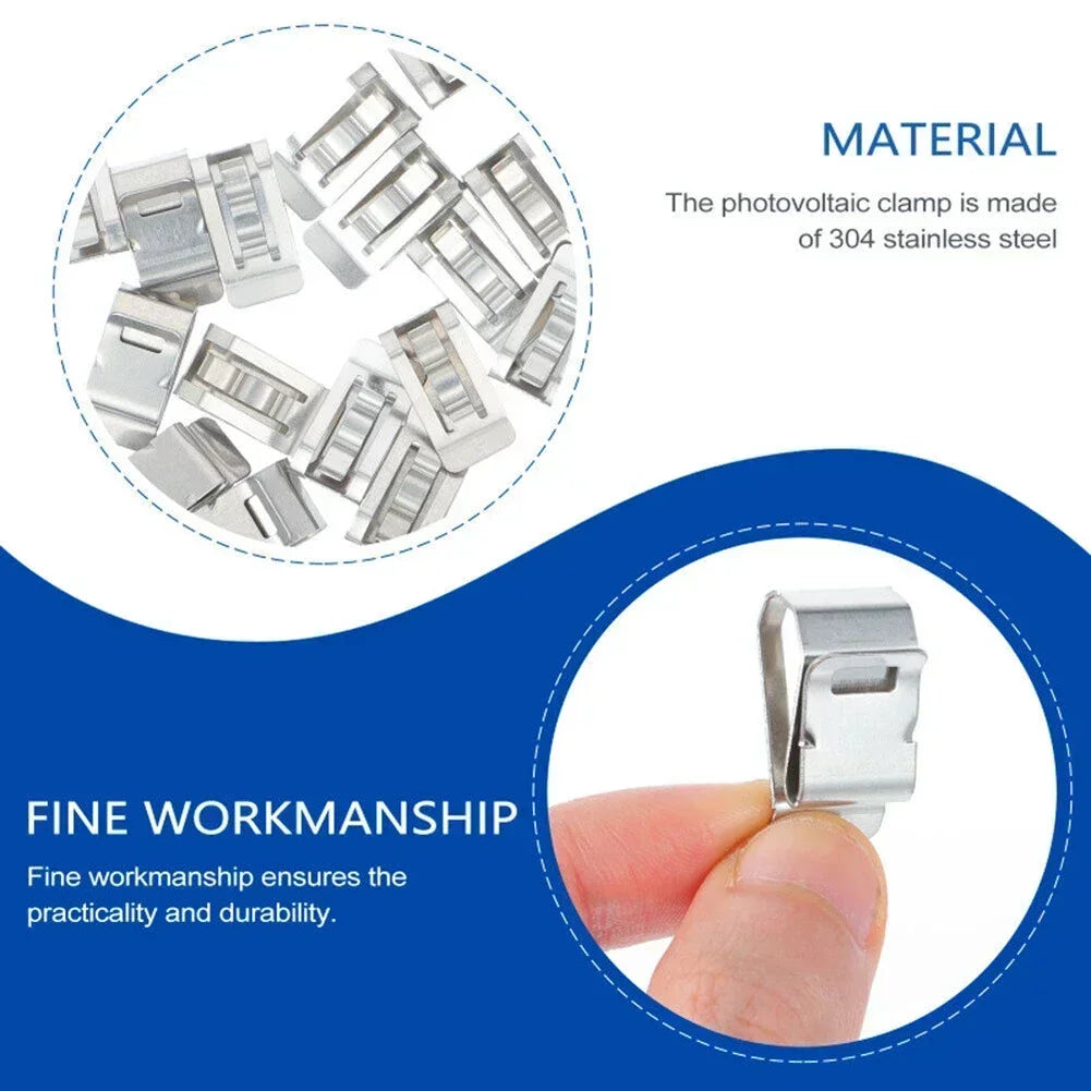 10/30/100 PCS 304 Stainless Steel Solar PV Cable Clips/Clamp For PV Solar Cable Wire Installation In Photovoltaic System PRIME RJ SOLAR PH