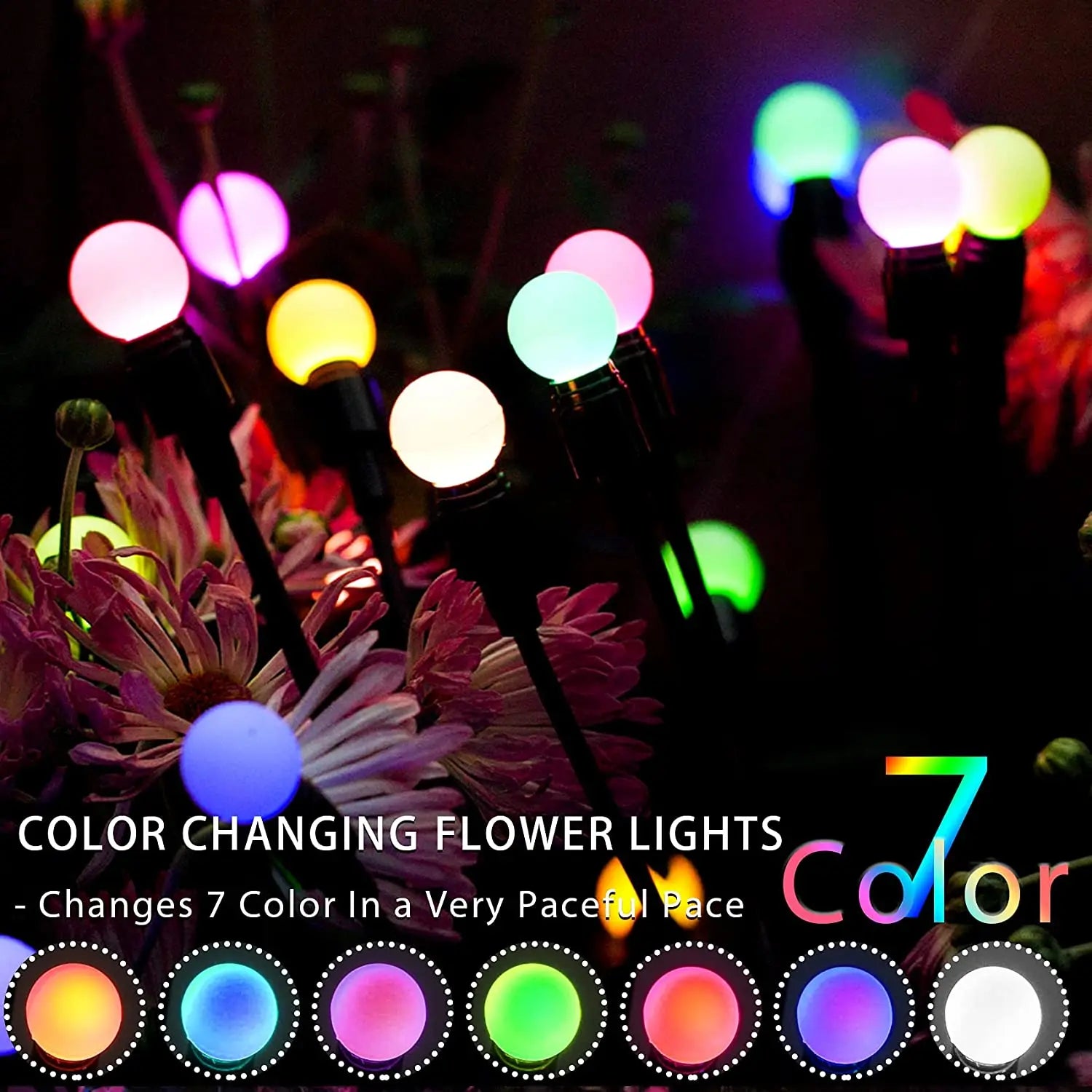 10-Pack Solar Garden Lights 100 LED Firefly Waterproof Solar Powered High Flexibility Swaying Landscape Lawn Light CQC EMC GS RoHS
