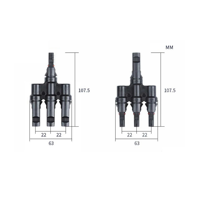 1 Pair T2/T3/T4/T5/T6 Male&Femal Branch PV Solar panel Cable Connectors 30A 1000V Electrical Photovoltaic Panel Wire Connector