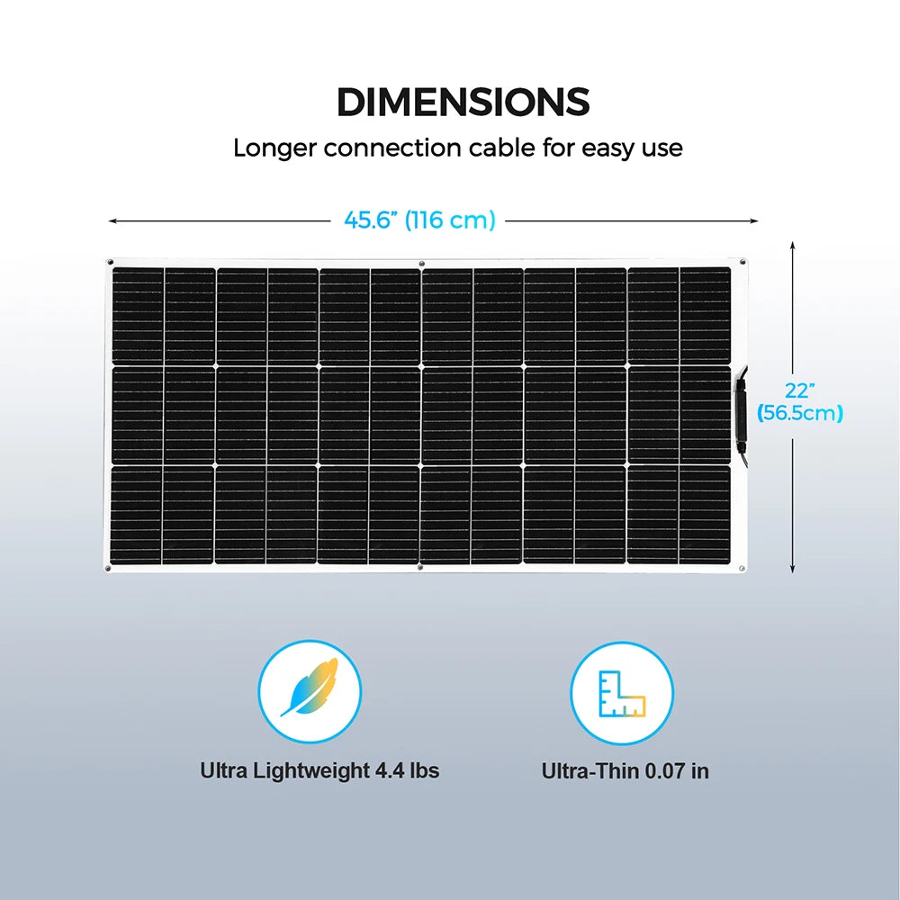Semi- Flexible Solar Panel 150W 21.6V balcony photovoltaic PV 150 WATT CELL for home boat camper 12v /24V battery charger PRIME RJ SOLAR PH