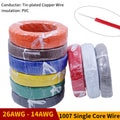 Copper Wire Single Core Cable 26 24 22 20 18 AWG PVC Insulation Solid Tinned Plated Cord Electric Line DIY LED Cable UL1007 Wire PRIME RJ SOLAR PH