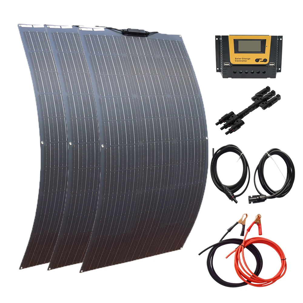 XINPUGUANG 100W 200W 300W 400W 500W Flexible Solar Panel 12V 24V DIY Photovoltaic Car Battery Balcony Boat House CE FCC RoHS WEEE