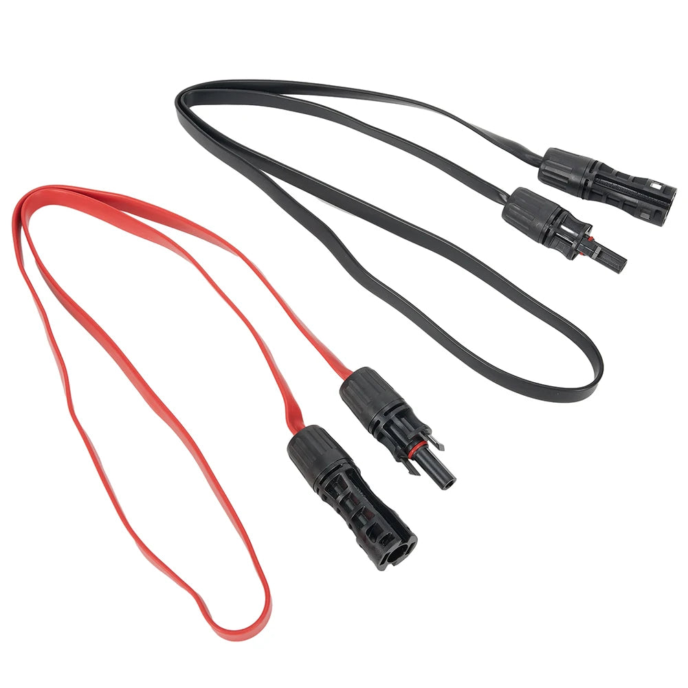 Flexible Flat Solar Cable 100cm PV Connector Compatible Copper Wire Core for Casement Window Installation