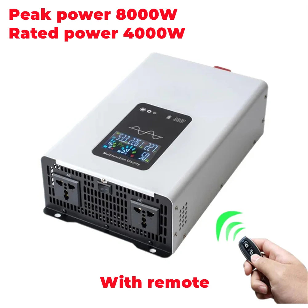 Pure Sine Wave Inverter 8000W 10000W 12000W DC 12V 24V 48V 60V 72V to AC 110V 220V Converter RV Vehicle Solar Inverter CE