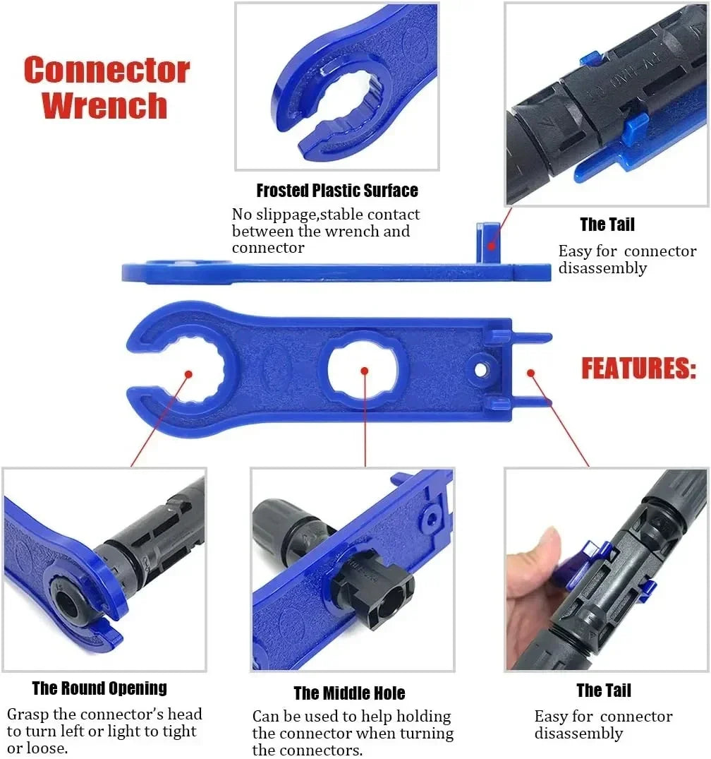 Photovoltaic Solar Connector Kit 1000V 30A 10 20 40 100 200 400 Pcs PV MC Cable 2.5mm2 4mm2 6mm2 Panel Connectors