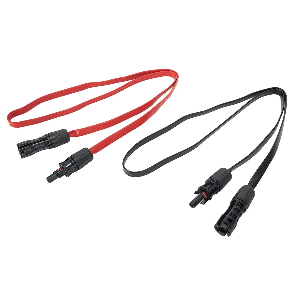 Flexible Flat Solar Cable 100cm 1500V 50A PV Connector Compatible Copper Wire Core for Casement Window Installation