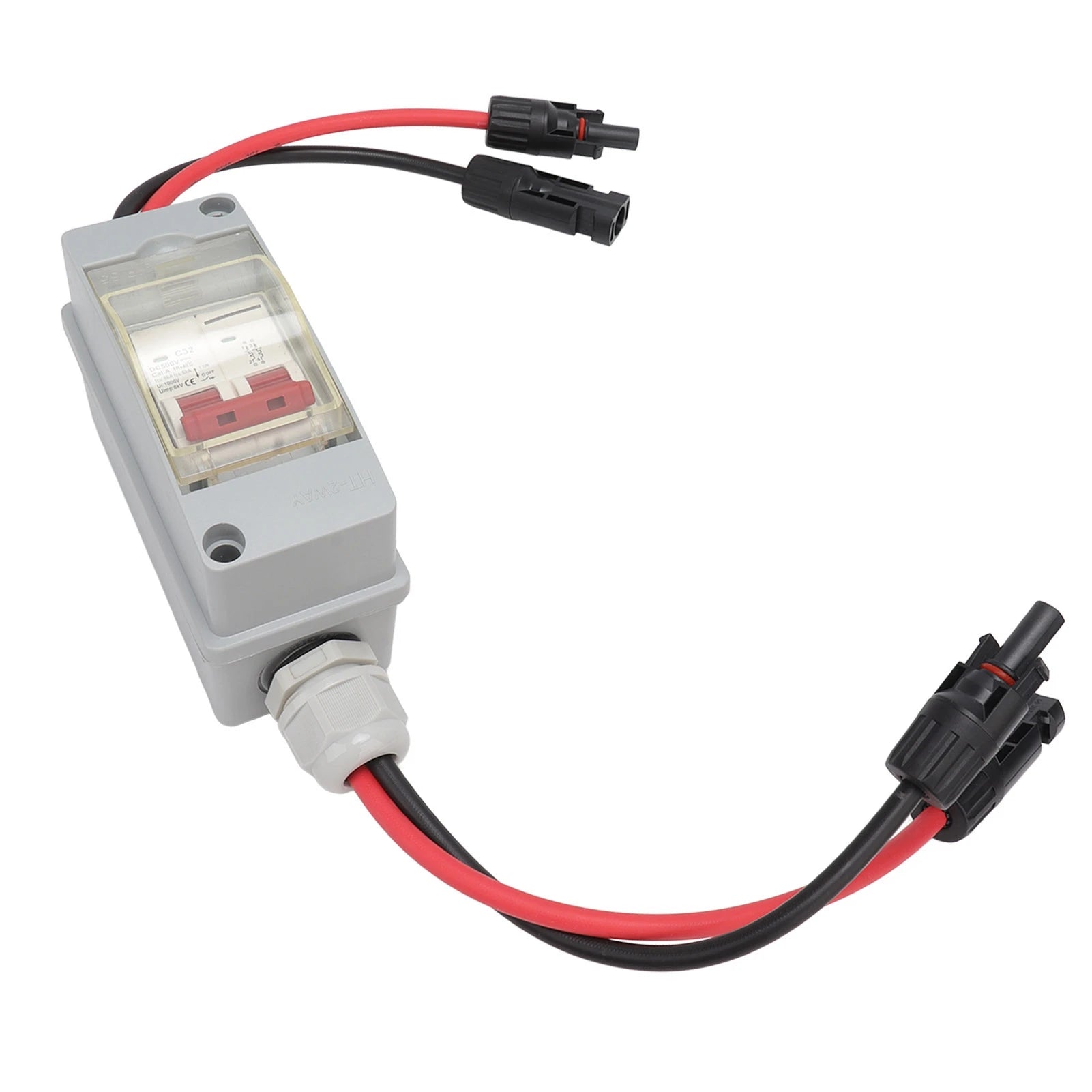 Circuit Breaker Protector Circuit Breaker MCB 2P DC 500V 32A Disconnect Switch with IP65 Waterproof Distribution Box MCB