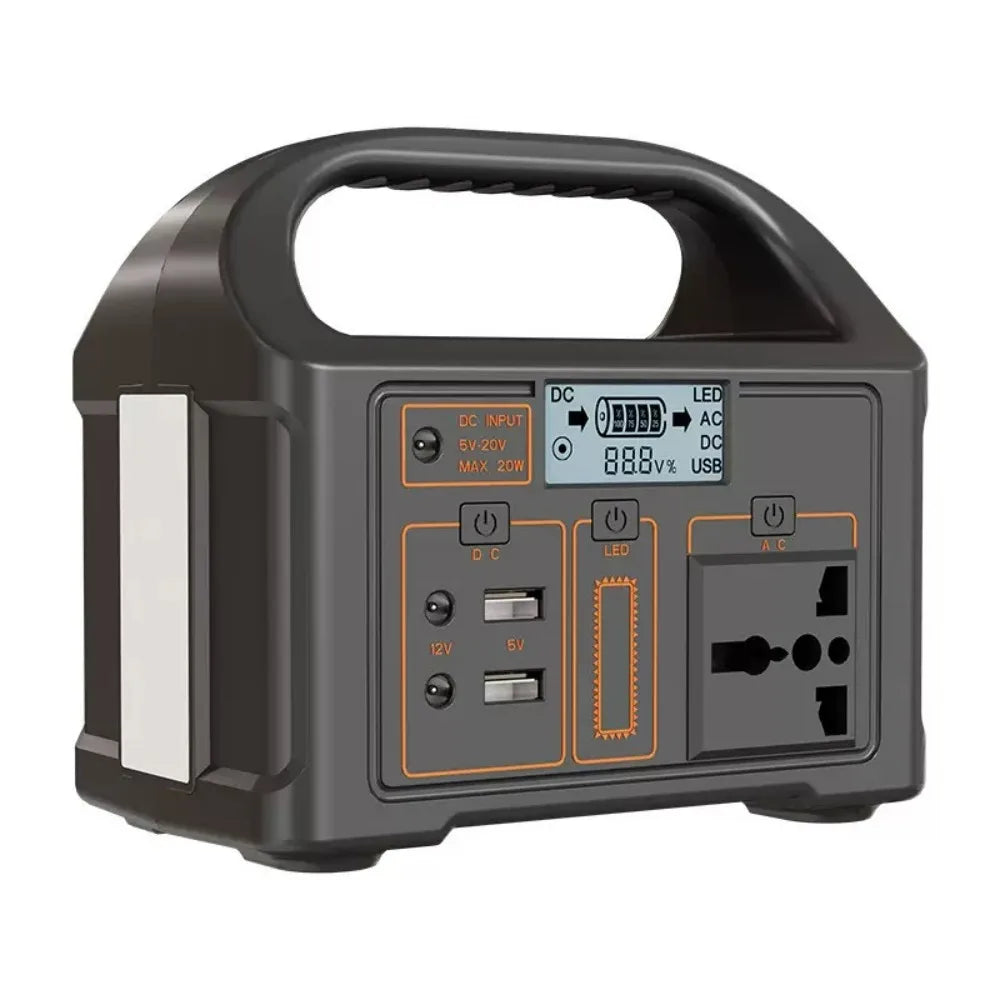 100W 24000mAh Portable Power Station, Solar Generator with 76.8Wh LiFePo4 Batteries, 110V/220V Output, LED, Energy Storage Suppl