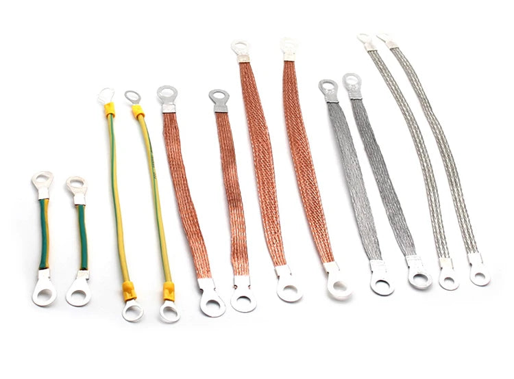 100pcs Copper bridge jumper yellow and green two-color ground wire solar photovoltaic panel ground wire 2.5/4/6 square PRIME RJ SOLAR PH