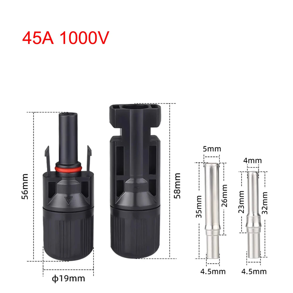 MC4 Solar Panel Cable Connector 30A 1000V MC3/4 Male Female with Solar Diode Fuse IP67 T Y Branch Solar Splitter