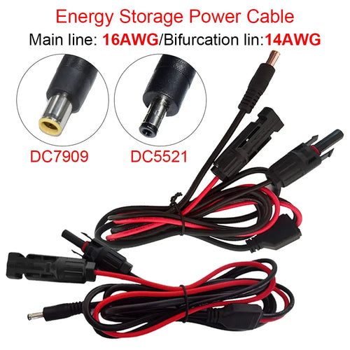 14AWG/16AWG Solar Panel Connector to DC5521 DC7909 Adapter Cable Wire PV Panel Plug Cord Battery Wiring  Solar Extension Cable