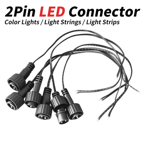 2Pin LED Connector with 25cm Wire for Solar String Lights 1A 0.25 Square IP65 Outdoor Waterproof Extension Cable for Solar Panel PRIME RJ SOLAR PH