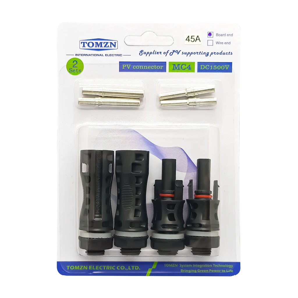TOMZN 2 sets of PV Solar Connectors 1000V 1500V 32A 45A Panel Branch PV Photovoltaic Wire/Board Terminal Box Inverter IP67 10LOT PRIME RJ SOLAR PH