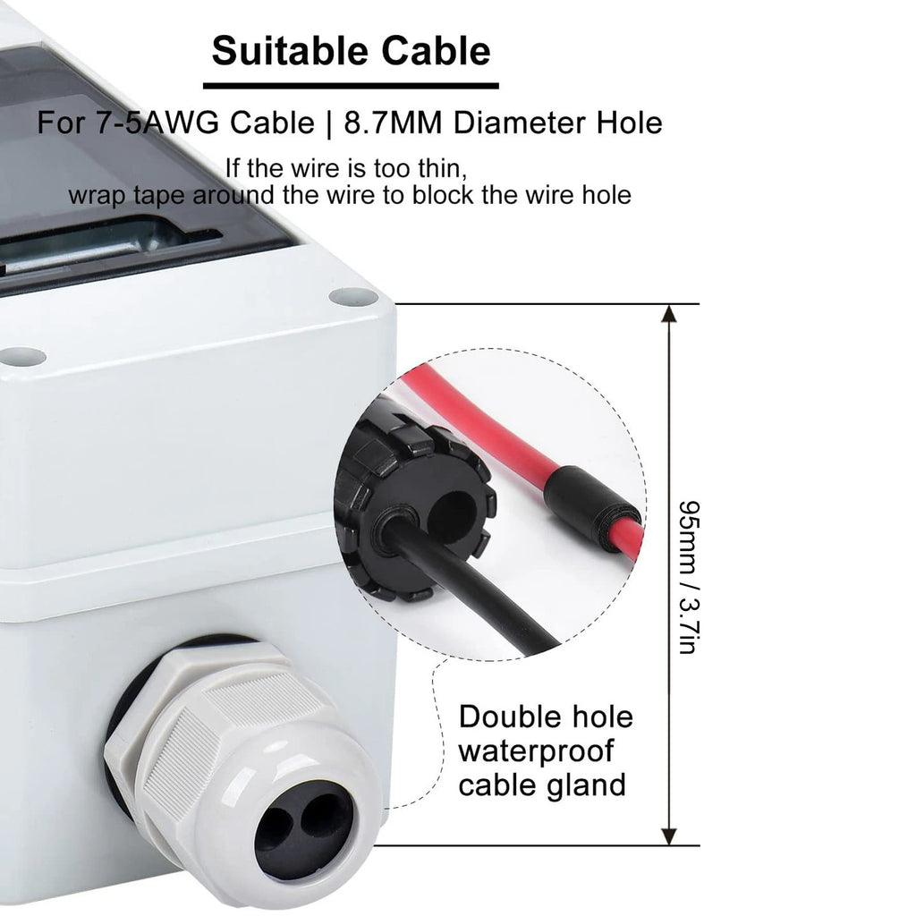 2P Circuit Breaker DC Circuit Breaker DC Circuit Breaker IP65 Waterproof DC Disconnect Switch for Solar PV System 2P 1000V