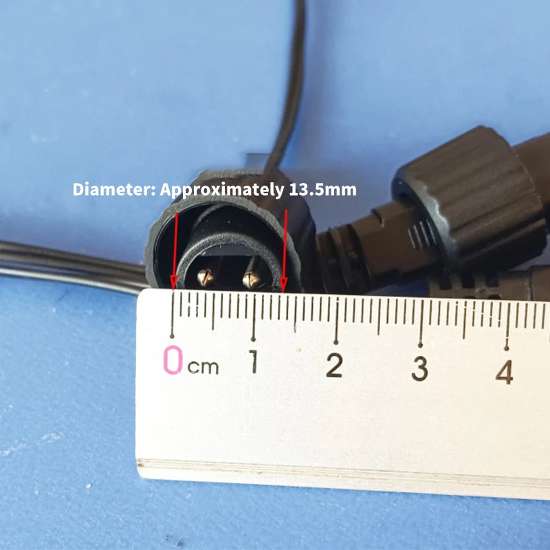 2Pin LED Connector with 25cm Wire for Solar String Lights 1A 0.25 Square IP65 Outdoor Waterproof Extension Cable for Solar Panel PRIME RJ SOLAR PH
