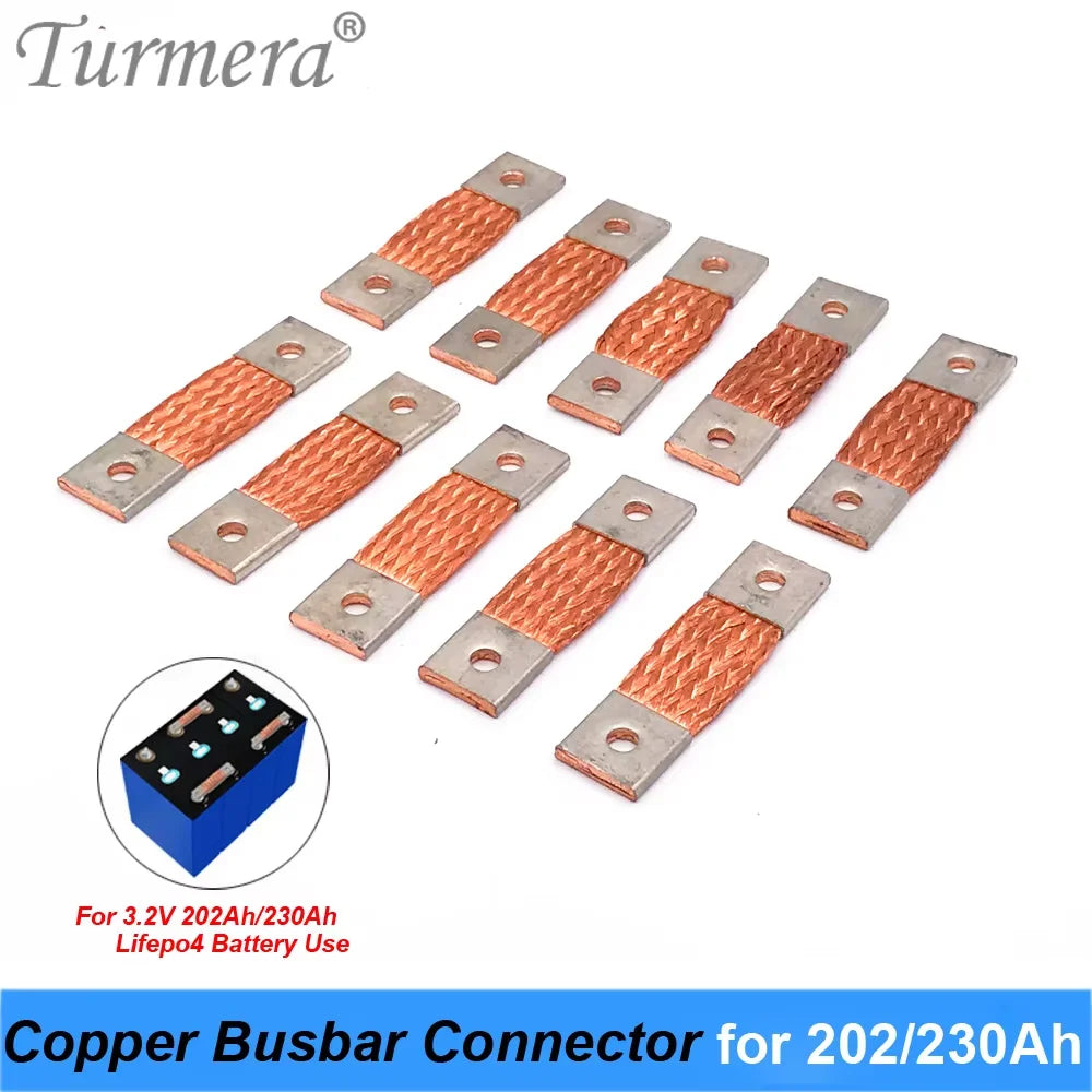Busbar Lifepo4 Battery Flexible Copper Connecter 2mm Hole to Hole 53 57mm 74mm 400A Use in 12V 280Ah 310Ah 320Ah Lifepo4 Battery