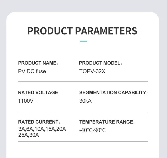 TOMZN 1P Solar PV Fuse Holders suitable for 10*38mm PV fuse Fuse Link for solar system protection PRIME RJ SOLAR PH