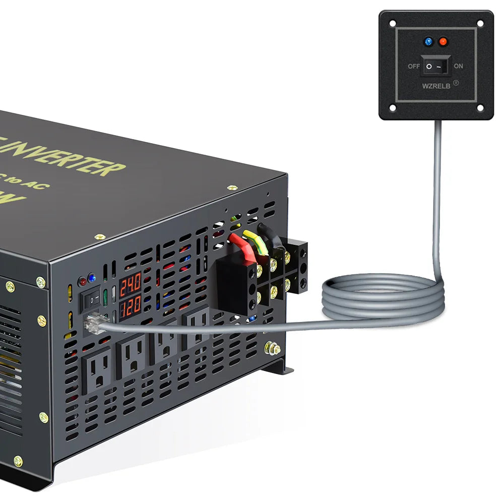Pure Sine Wave Solar Inverter 12V 220V 10KW Off Grid PV 24V/36V/48V/60V/72V/96V/110V DC to 120V/230V AC Converter Wired Control PRIME RJ SOLAR PH