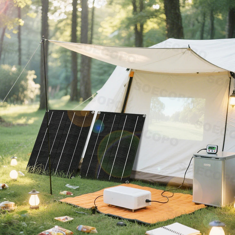 SOECOPO SEP-SP19 1200W Solar Panel Set 2 Portable 12V-18V Photovoltaic 100A Controller USB 5V Camping Devices Charging CE FCC RoHS