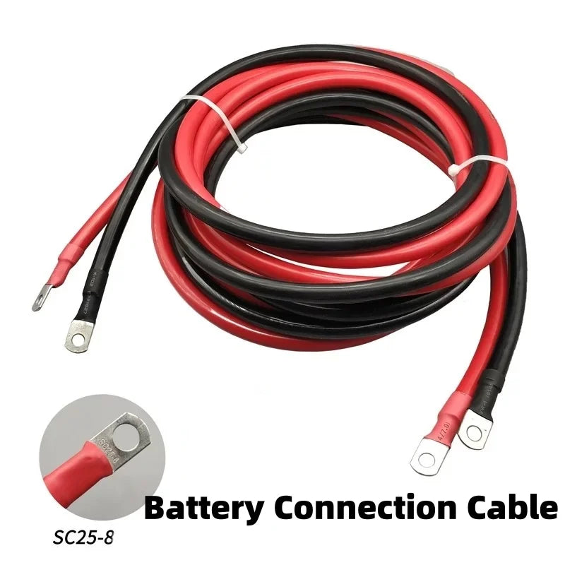 Battery Inverter Cable Set with Terminals 8/6/4AWG Stranded Copper Cord Solar Power Connection Wire with Lug PRIME RJ SOLAR PH