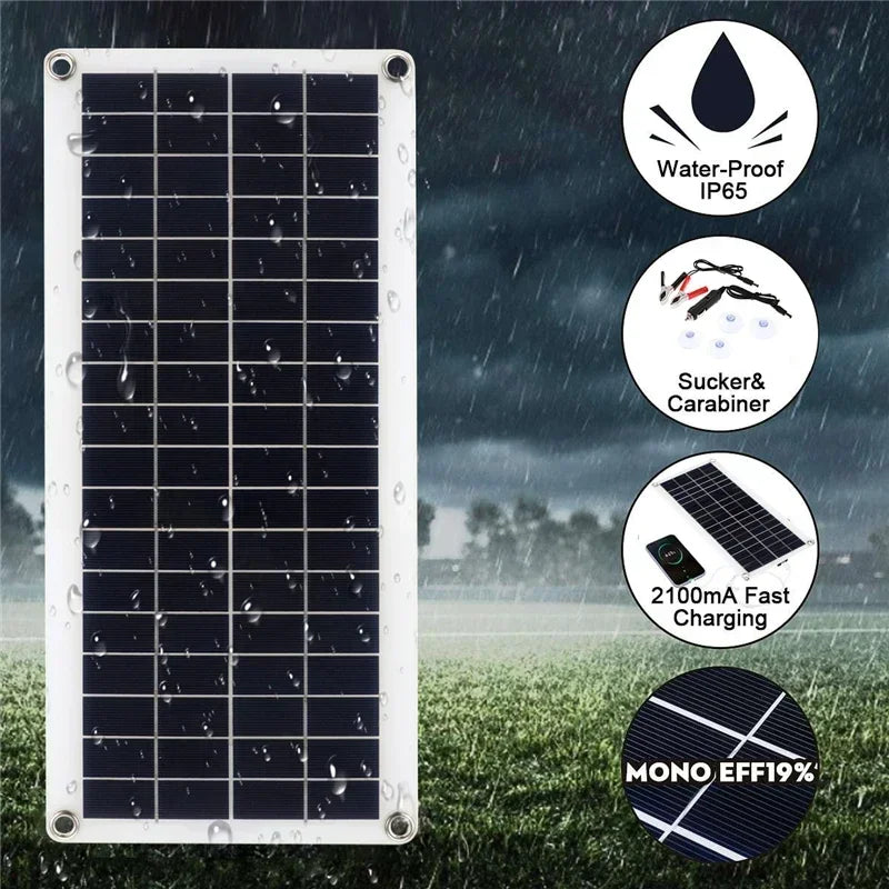 LUXUGLOW 20W-1000W Solar Panel 12V Solar Cell 100A Controller for Phone RV Car MP3 PAD Outdoor Camping Battery Charger Supply