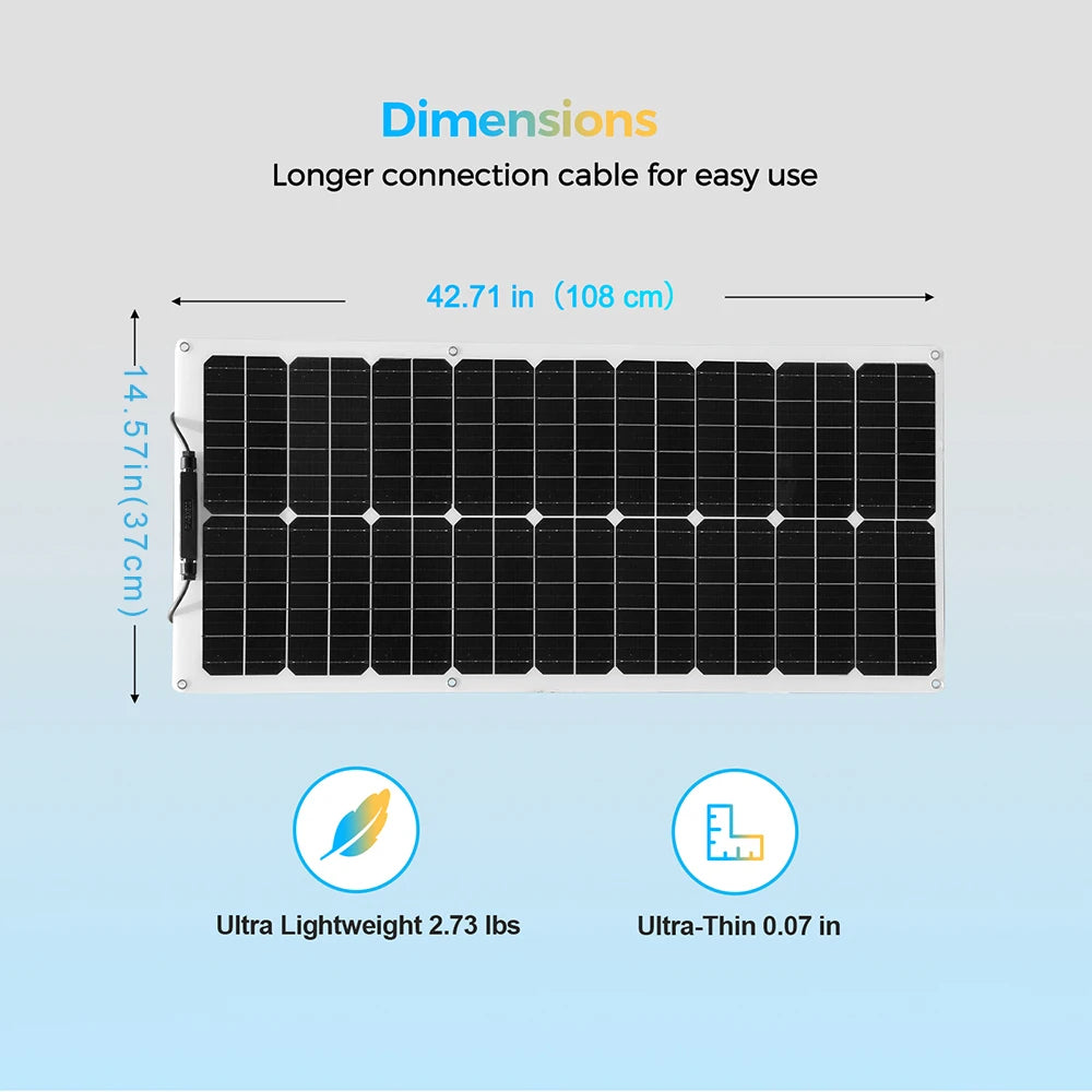 BOGUANG 50W 100W 150W 200W Flexible Solar Panel Caravan Van 10A 20A Solar Charge Controller Car RV Marine CE FCC RoHS WEEE